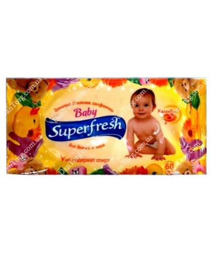Детские влажные салфетки Baby Super Fresh 60 шт