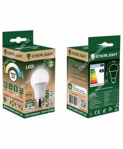 Лампа LED ENERLIGHT  A60 12W E27 4100K 220V